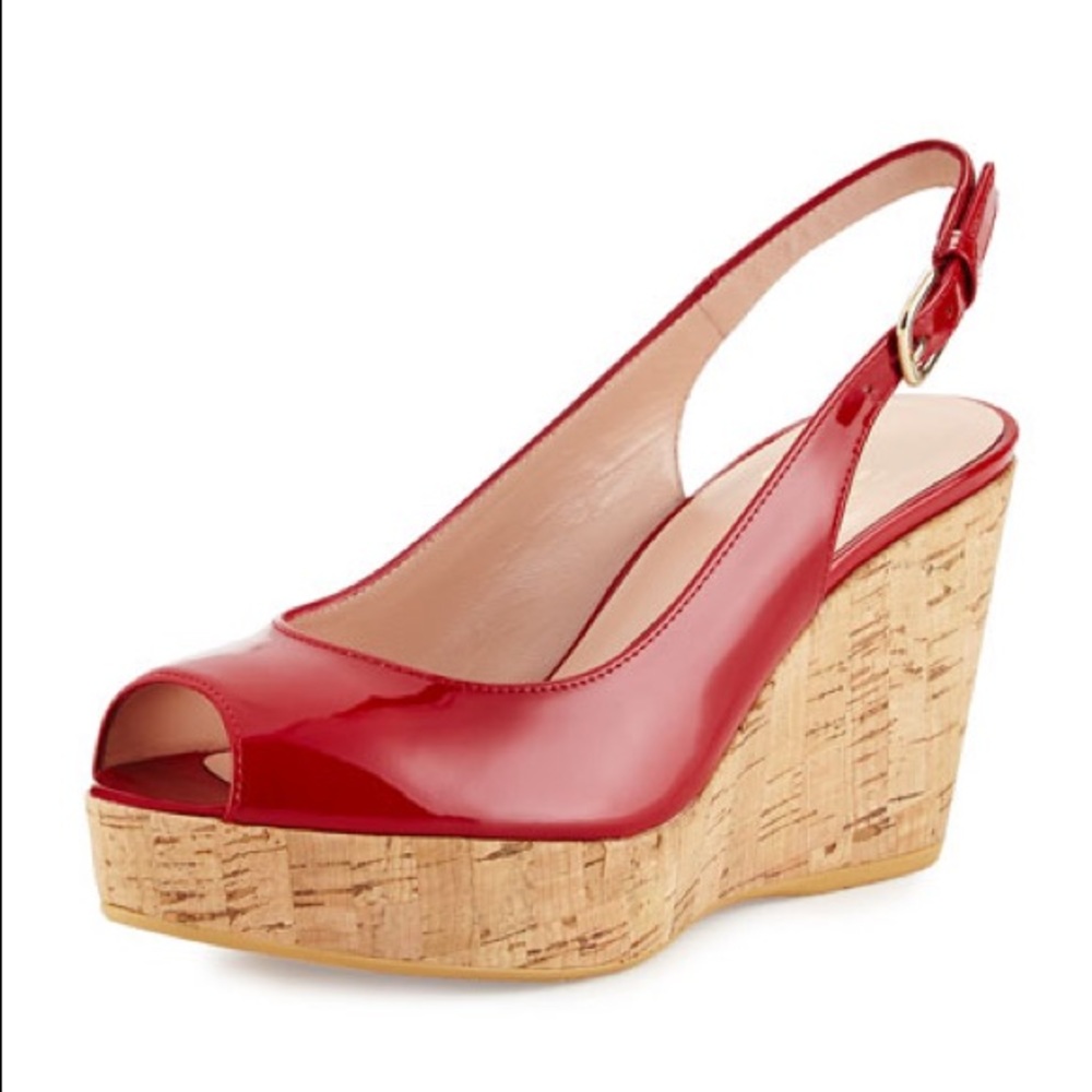 Stuart Weitzman “Jean” Patent Leather Wedge